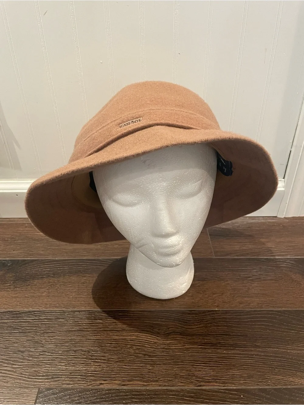 Kangol Wool Gaffer Trilby Fedora Hat Old Money Vintage Unisex in Tan XXL